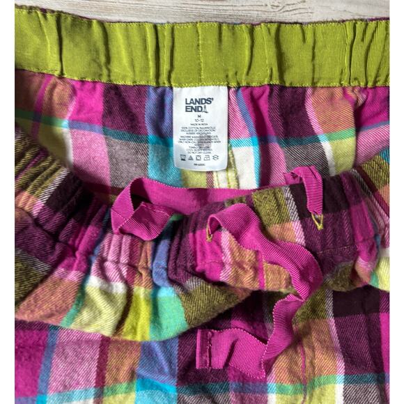 Land's End Plaid Fleece PJs Pajamas EUC sz M - Picture 2 of 2